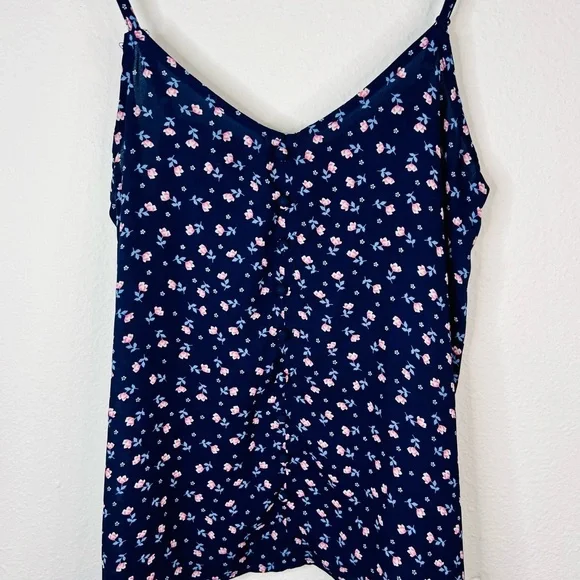 Hippie Rose Blue Floral Sleeveless Blouse - Picture 3 of 16